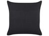 Velvet Cushion with Flower Pattern 45 x 45 cm Black and Green OSMUNDA_839066