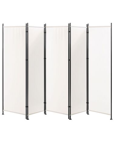 	Biombo 5 paneles de poliéster blanco 170 x 270 cm NARNI
