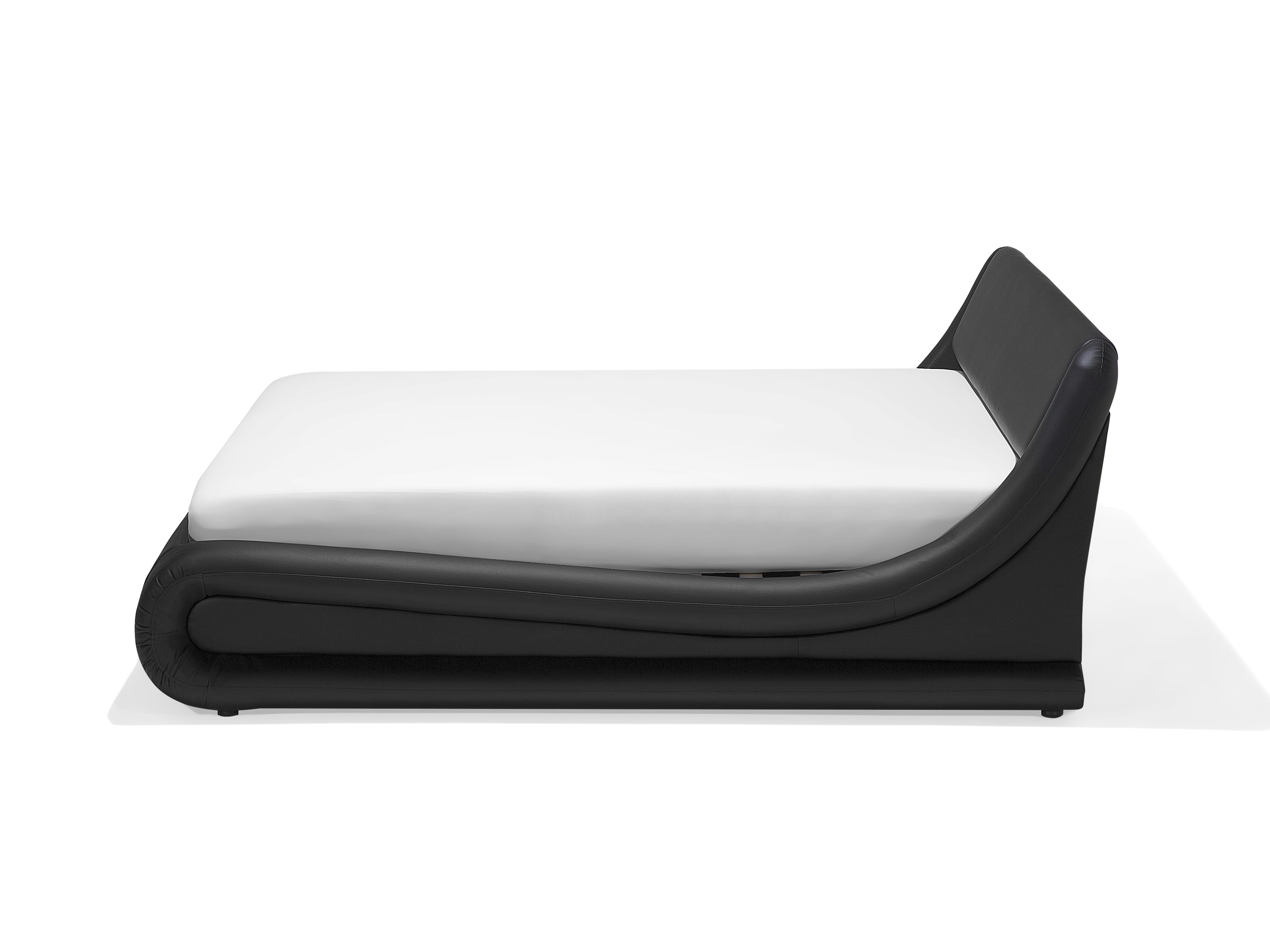 Faux Leather EU Super King Ottoman Bed Black AVIGNON Beliani.co.uk