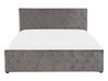 Velvet EU Double Size Ottoman Bed Grey AMIENS_791231