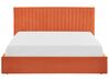 Narancssárga bársony ágyneműtartós franciaágy 180 x 200 cm VION_826797