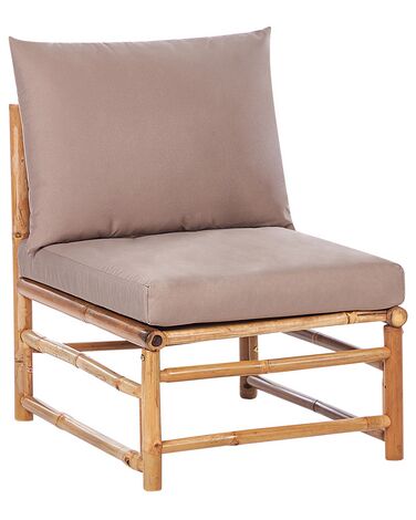 Módulo de cadeira de 1 lugar em madeira de bambu taupe CERRETO