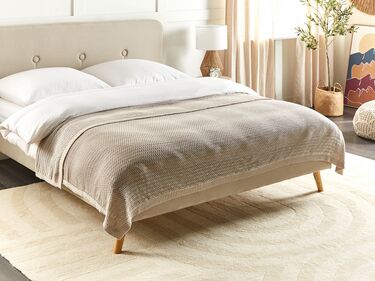 Cotton Bedspread 150 x 200 cm Light Beige ILEN