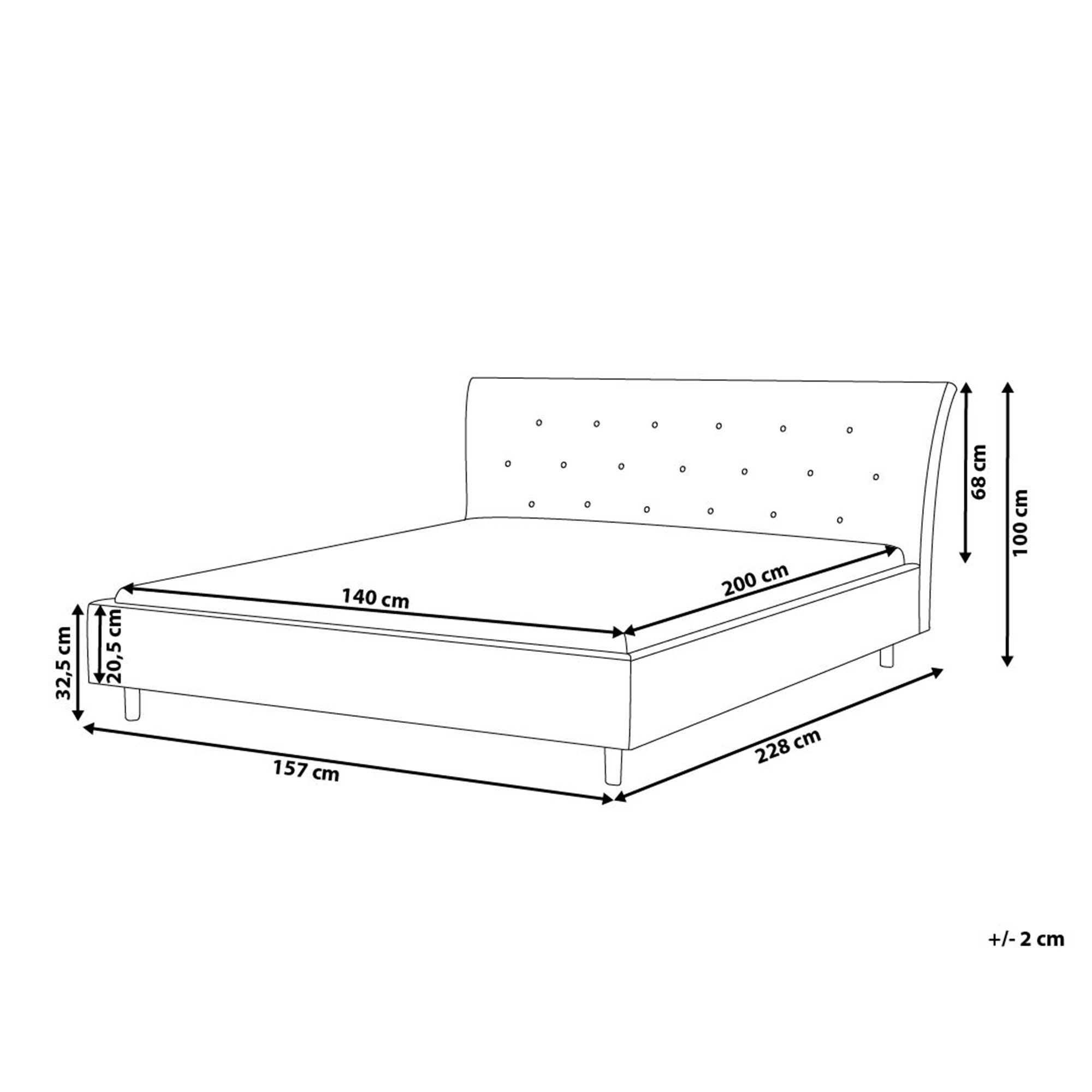 Łóżko tapicerowane 140 x 200 cm jasnoszare SAVERNE