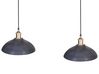 Lampe suspendue en bois de manguier noir et laiton CHEYYAR_867661