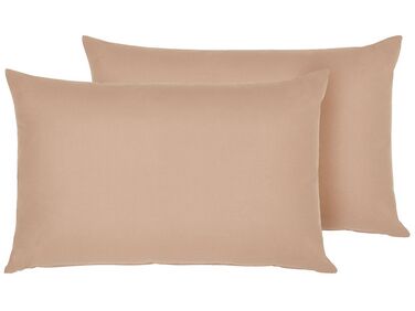 Set of 2 Outdoor Cushions 50 x 70 cm Sand Beige ALMYROS