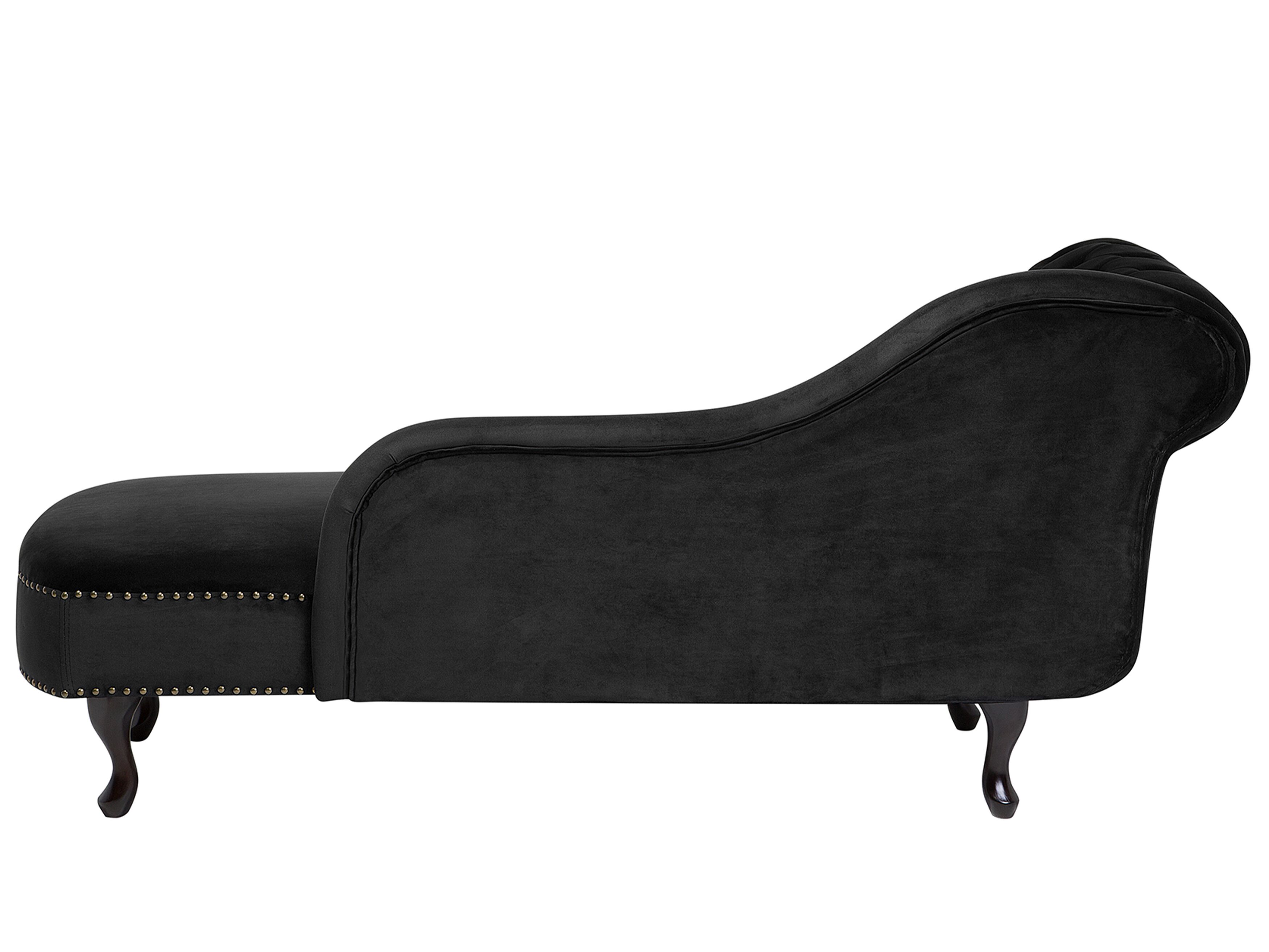 Left Hand Chaise Lounge Velvet Black NIMES Beliani.co.uk