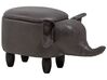 Tmavosivá stolička slon z umelej kože ELEPHANT_710533