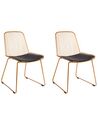 Conjunto de 2 cadeiras de jantar em metal dourado PENSACOLA_907467