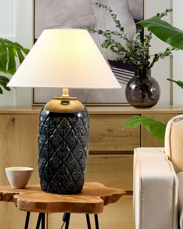 Bordlampe keramikk mørkeblå TELIRE