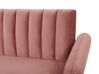 Sofá-cama 3 lugares em veludo rosa VIMMERBY_764142