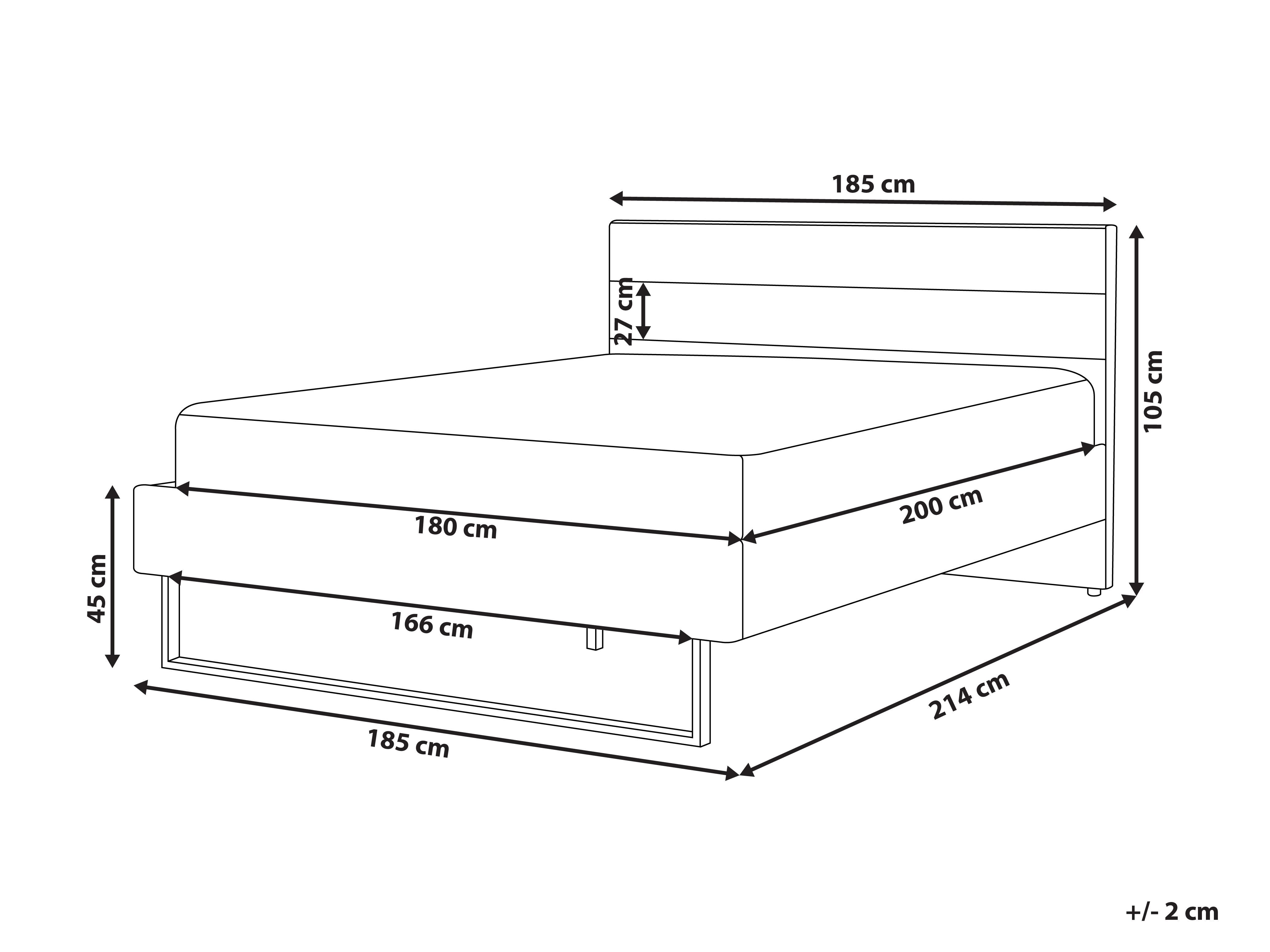 Letto Velluto FORBACH 180 x 200 cm Grigio