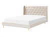 Velvet EU Double Size Bed Beige FORBACH_843861