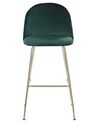 Zestaw 2 krzeseł barowych welurowy zielony ARCOLA_780931