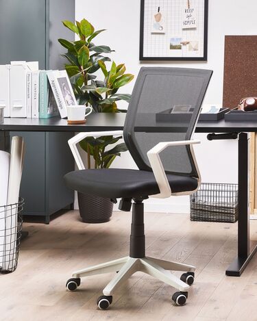 Swivel Desk Chair Black RELIEF