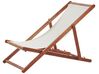 Acacia Folding Deck Chair Dark Wood with Off-White ANZIO_779433
