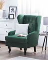 Velvet Fabric Wingback Chair Dark Green ALTA_749412