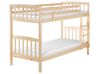 Łóżko piętrowe drewniane 90 x 200 cm jasne REVIN_711250