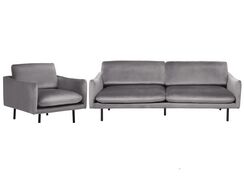 Sohvasetti harmaa sametti 4-istuttava VINTERBRO