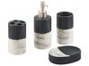 4-częściowy zestaw akcesoriów łazienkowych ceramiczny czarny z beżowym CORO_823334