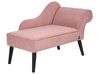 Right Hand Fabric Chaise Lounge Pink BIARRITZ_898109
