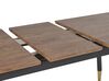 Table extensible effet bois foncé / doré 160/200 x 90 cm CALIFORNIA_785978