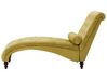 Chaise-longue em veludo amarelo mostarda MURET_751384