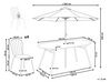 Zestaw ogrodowy metalowy stół i 4 krzesła jasnoniebieski CALVI z parasolem (16 opcji do wyboru)_863878