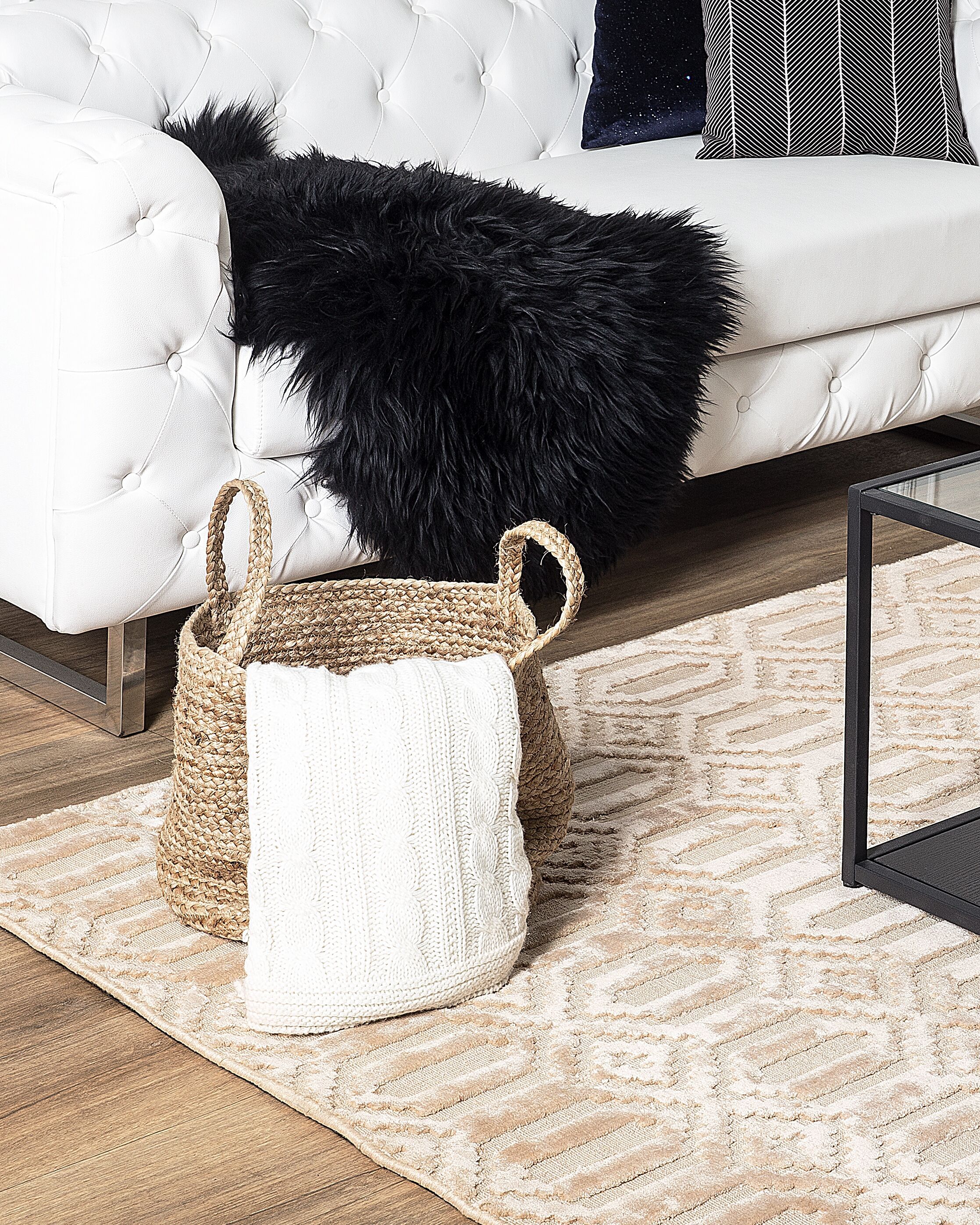 Tapete em viscose 160 x 230 cm creme ADATEPE