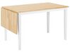 Mesa de refeição extensível em madeira clara e pés brancos 120/160 x 75 cm LOUISIANA_808723