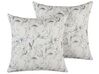 Set of 2 Cushions Floral Pattern 45 x 45 cm Beige ARBOR _769082