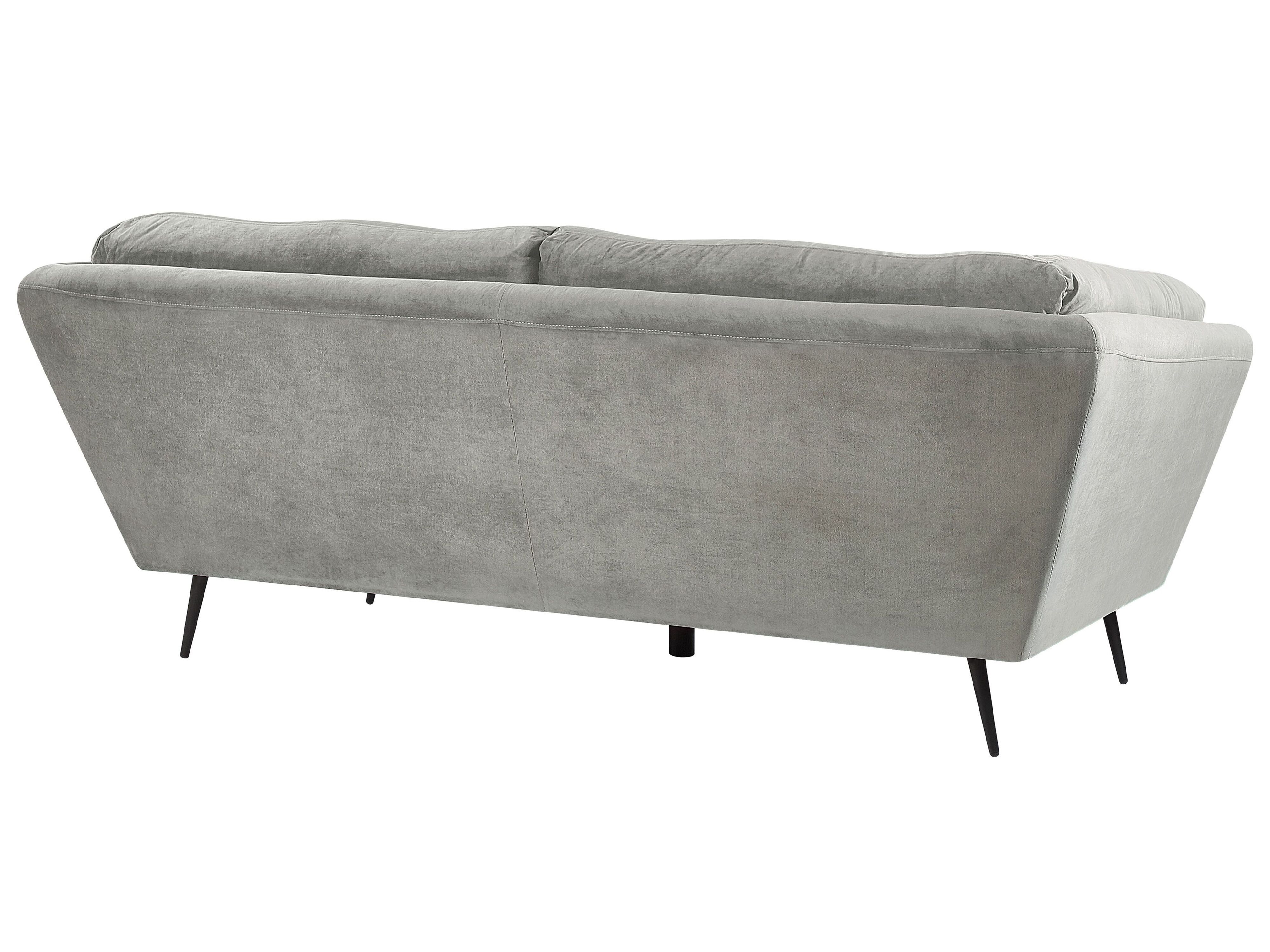 Sofa 3-osobowa welurowa szara LENVIK