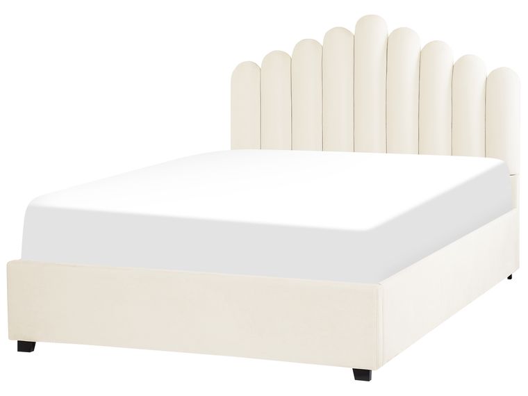 Pouf Poggiapiedi Rotondo In Tessuto Boucle Bianco Sporco - Ottomana Morbida Per Soggiorno E Camera