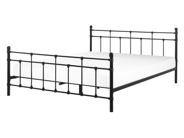 Łóżko metalowe 140 x 200 cm czarne LYNX