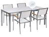 Zahradní jídelní souprava stolu a 4 židlí mramorový efekt/bílá COSOLETO/GROSSETO_881709