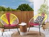 Set of 2 PE Rattan Accent Chairs Multicolour Yellow ACAPULCO_717916