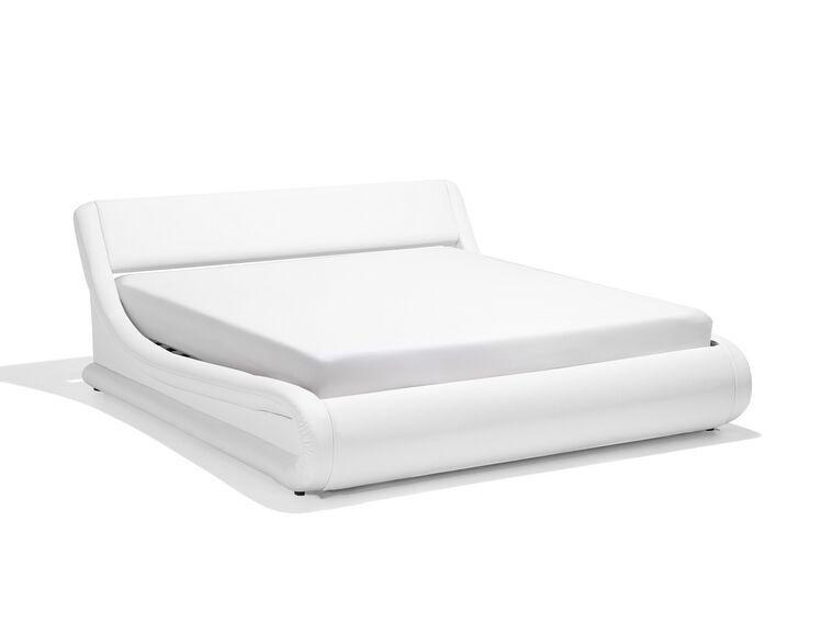 Faux Leather EU Super King Ottoman Bed White AVIGNON Beliani.co.uk