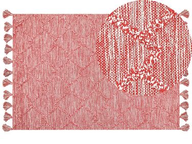 Tæppe 160 x 230 cm rød bomuld NIGDE