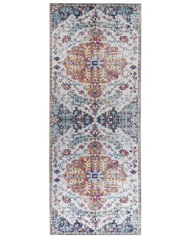 Teppich mehrfarbig orientalisches Muster 80 x 200 cm Kurzflor ENAYAM