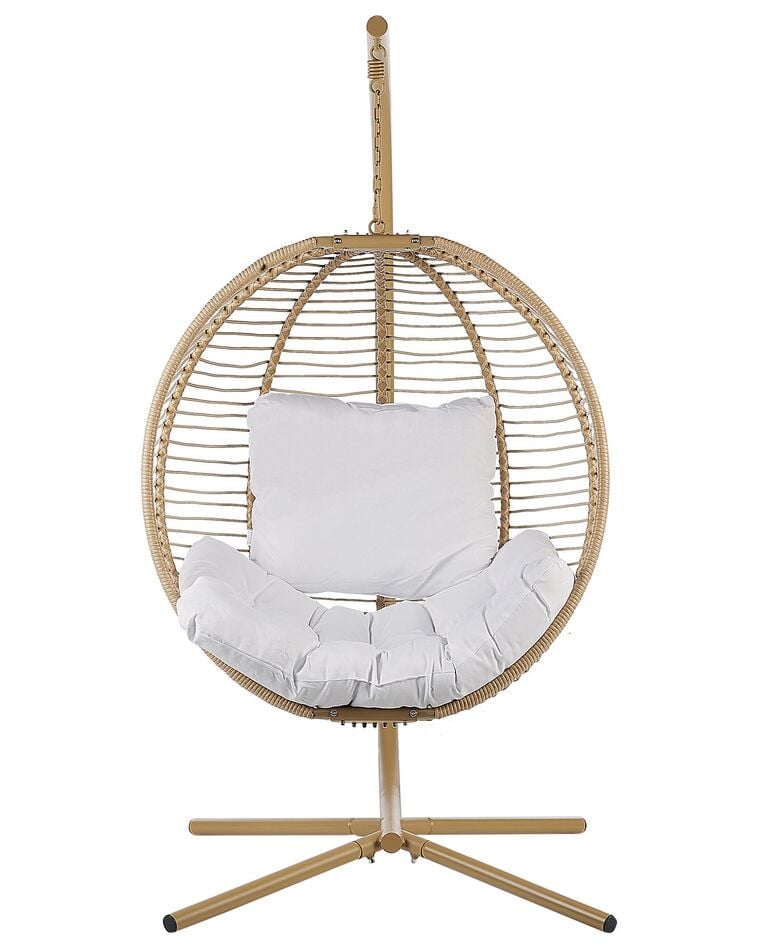 Hanging Chair with Stand Beige ARCO Beliani.co.uk