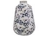 Stoneware Flower Vase 25 cm White with Navy Blue MARONEIA_810748
