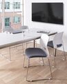 Set of 4 Plastic Conference Chairs White and Grey GALENA_902219