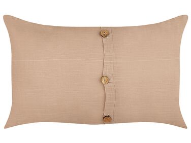  Set of 2 Linen Cushions 30 x 50 cm Beige BANORI
