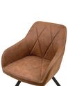Set of 2 Fabric Dining Chairs Brown MONEE_724877