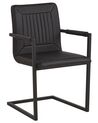 Set of 2 Faux Leather Dining Chairs Black BRANDOL_790038