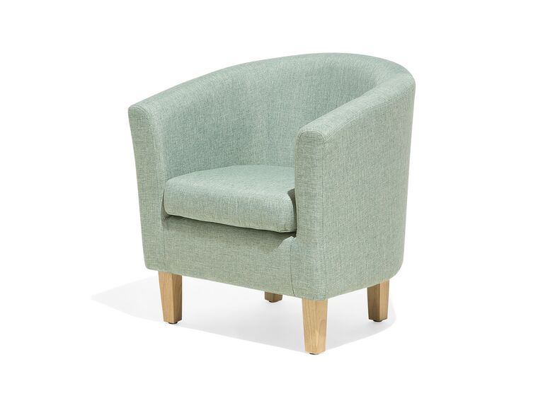 Fabric Armchair with Footstool Green HOLDEN Beliani.co.uk
