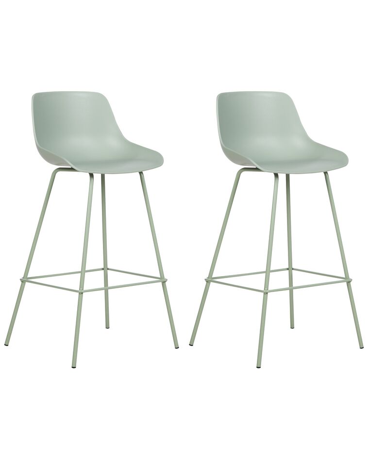 Set of 2 Bar Chairs Light Green EMMET_902768