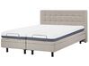 Fabric EU King Size Adjustable Bed Beige DUKE_798030