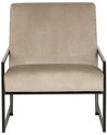 Fauteuil fluweel taupe DELARY_897243