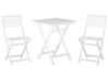 Table et 2 chaises de jardin blanches en bois FIJI_452631